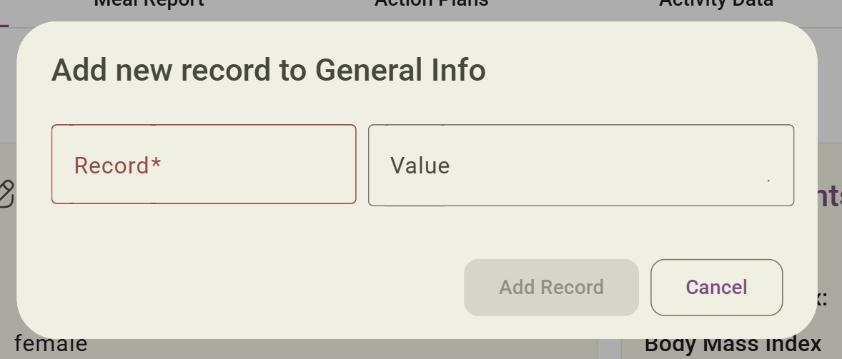 Add a New Record screenshot